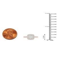 Империјал КТ ТДВ тркалезен дијамантски двојно ореолски ангажман прстен во 10к розово злато