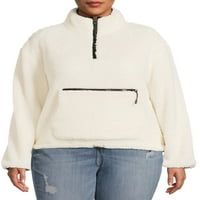 Без граници на плус големина на јуниори плус фау sherpa pullover