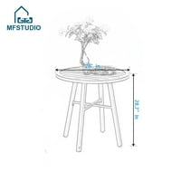 Студио 3-парчен метален двор Бистро сет мебел за акцент на отворено за двор, тремот и градина, црна