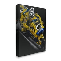 Tuphel Industries Motorcycle Racer Yellow Blue Uniform Street Sport Canvas wallидна уметност од Тод Стратерс