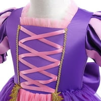 Рапунзел Виолетова Фустан За Девојки Ноќта на Вештерките Роденден Косплеј костим 3-10Т