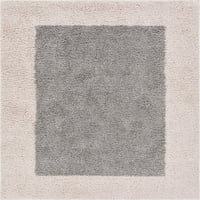 Добро ткаен Медисон Шаг Козумел модерна граница сива сива боја 2 '3' дебела површина килим