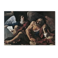 Трговска марка ликовна уметност „Свети Метју и ангелот„ Канвас уметност “од Гуерцино