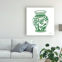 Трговска марка ликовна уметност „Chinoiserie IV Green“ Canvas Art By Farida Zaman